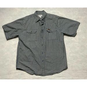carhartt plaid button down shirt size large